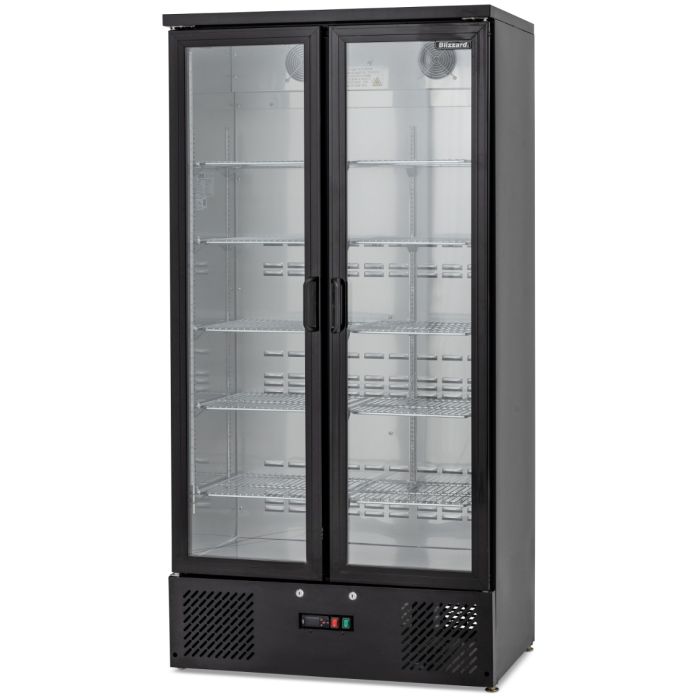 BLIZZARD Upright Double Hinged Glass Door Bottle Cooler