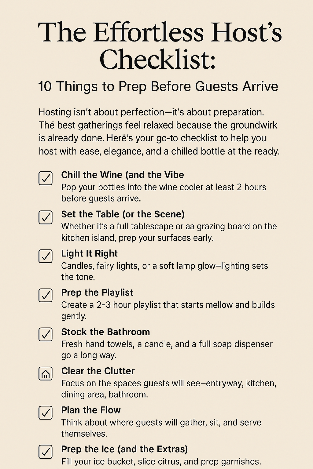 The Effortless Host’s Checklist: 10 Things to Prep Before Guests Arrive