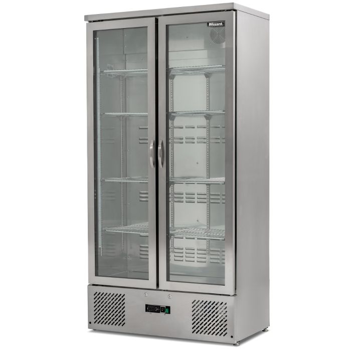 BLIZZARD Upright Double Hinged Glass Door Bottle Cooler