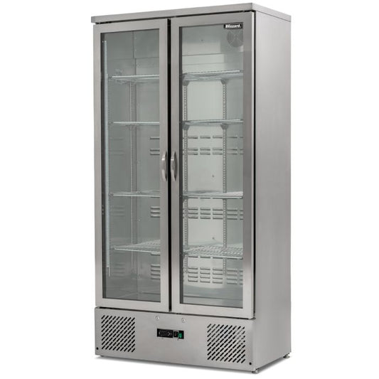 BLIZZARD Upright Double Hinged Glass Door Bottle Cooler